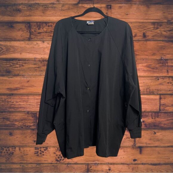 5 for $25🔥Fundamentals Button Front Black Scrub Jacket 4X - Picture 1 of 9